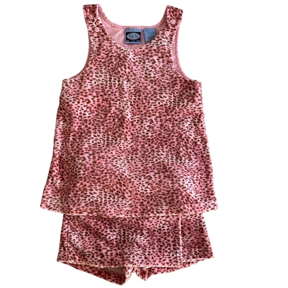 Koala Kids 12 month girls ultra soft thick Pink & Brown leopard tank & skort set - Picture 2 of 5